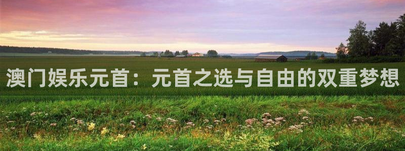 幸运彩5招商：澳门娱乐元首：元首之选与自由的双重梦想